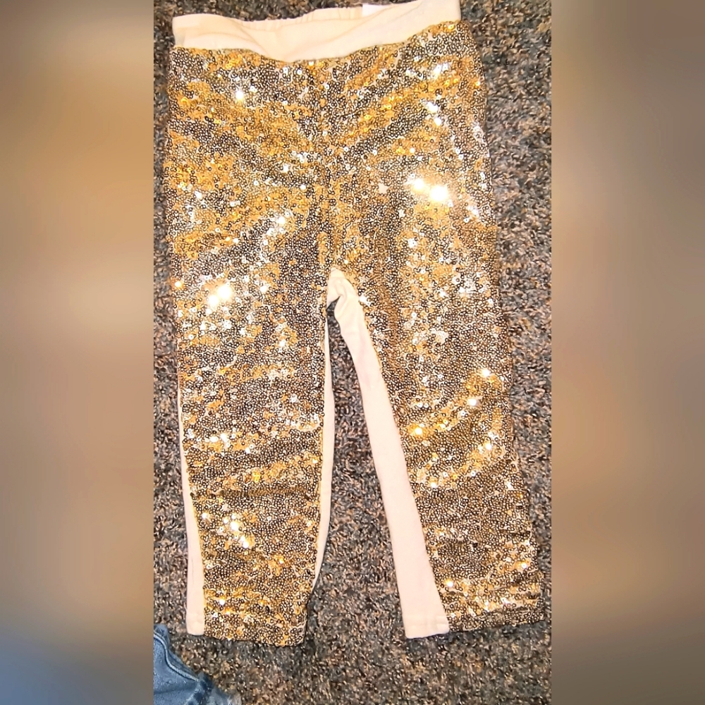 Posh Peanut Gold Sequined Leggings. Sz 18mth. $15
